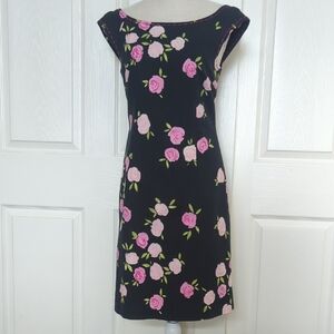 Moschino Gray Dress with Pink Floral Print